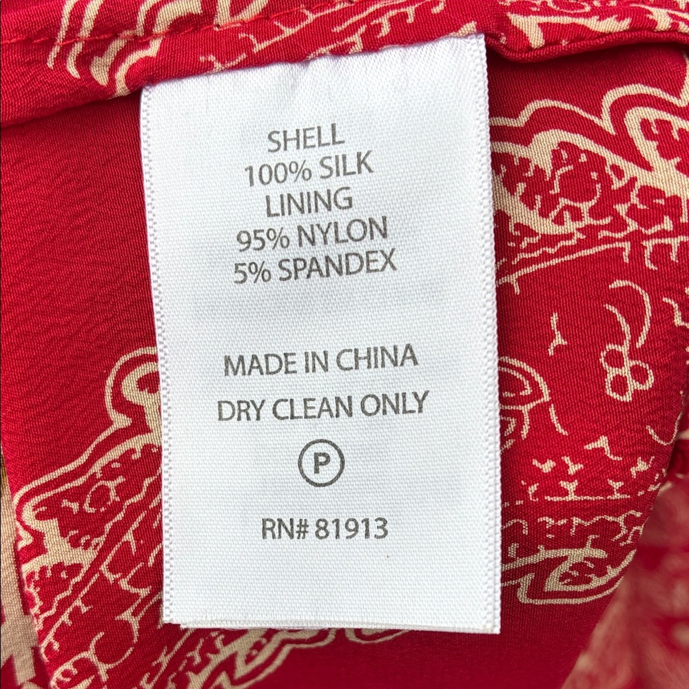 Red Paisley Print Dress with Tassel - Picture 5 of 5